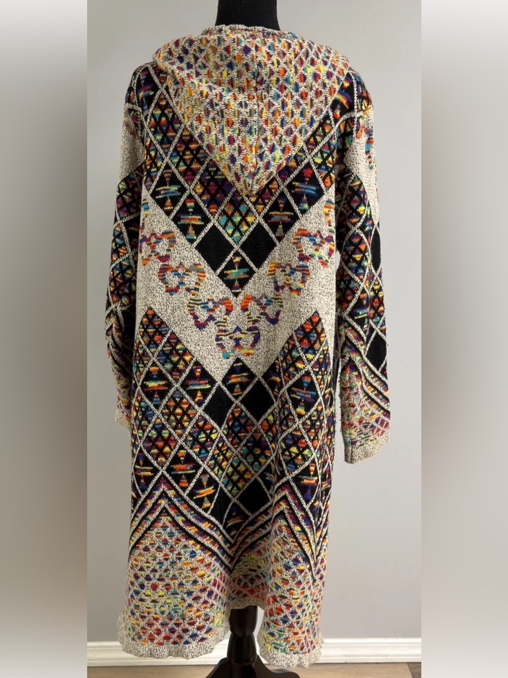 Northern Angel Women’s Multicolored Aztec Hooded Duster Cardigan Size M/L - Picture 3 of 7